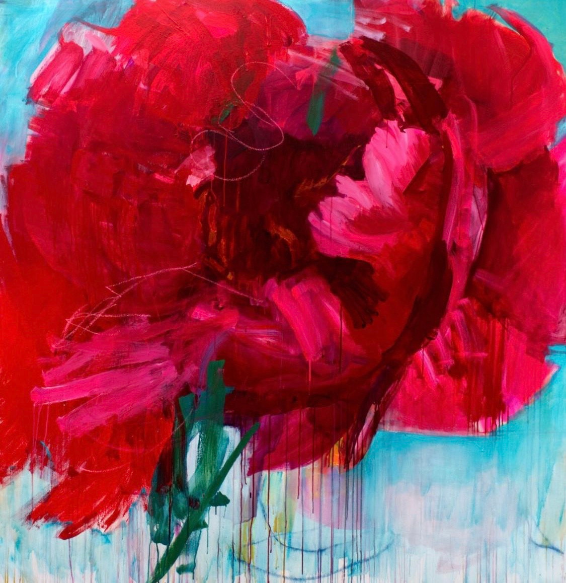 Heidi Willberg | Love Poem | 2022 | 180x190 cm | Acryl/Kreide/Kohle auf Leinwand | € 8000